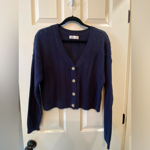 Hollister Sweaters - NWT- Hollister navy blue crop sweater